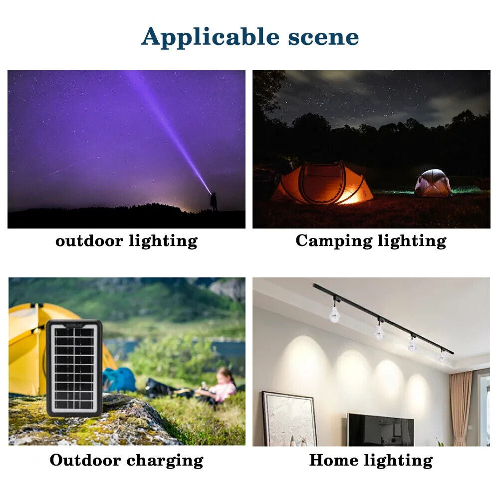 Camping Portable Solar Power Station Rechargeable Power Bank with Flashlight