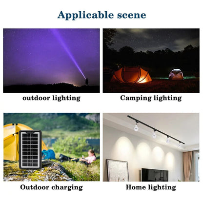 Camping Portable Solar Power Station Rechargeable Power Bank with Flashlight