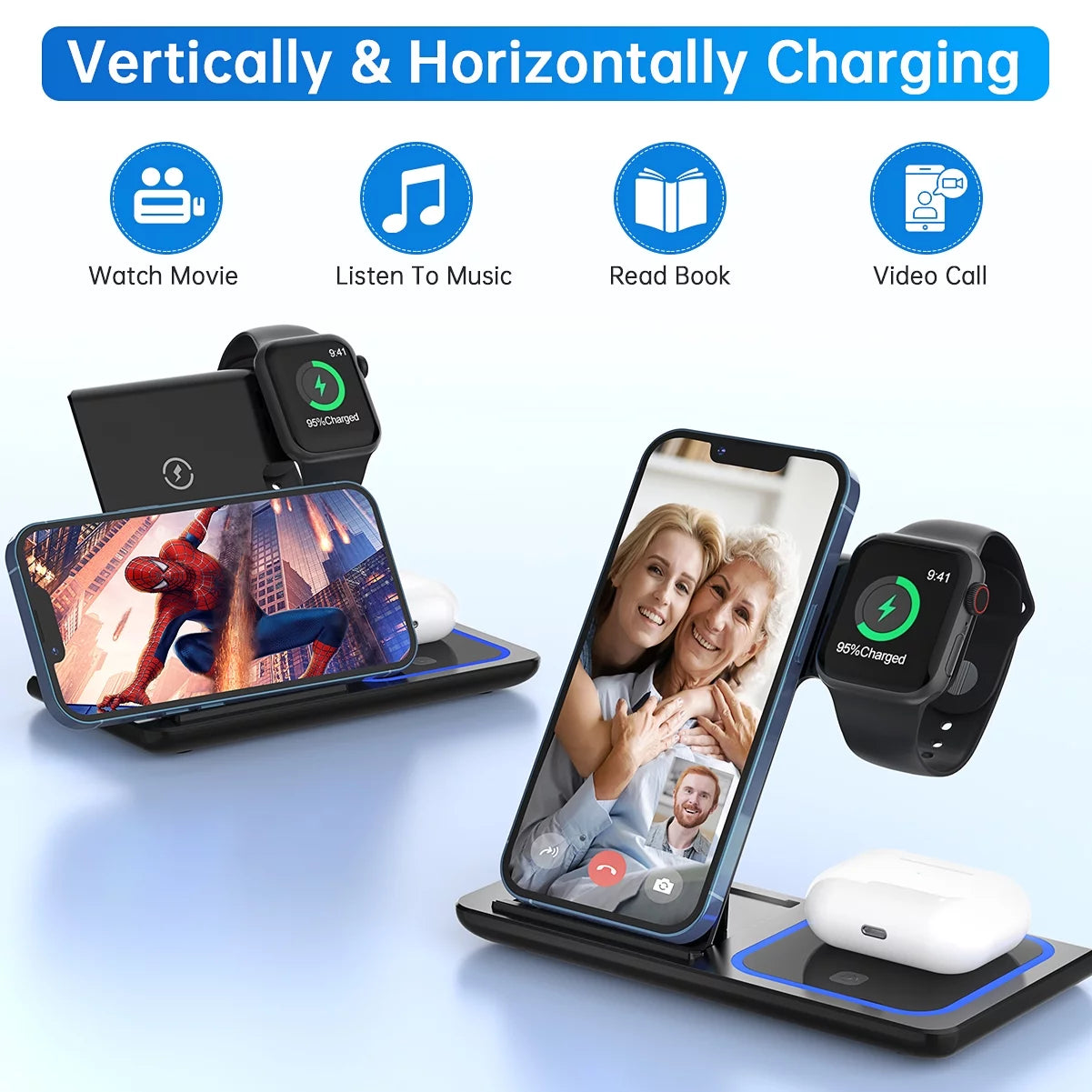 Charge your devices in style! 🚀✨ 18W Fast Wireless Charger for iPhone 16/15/14/13/12/11 & Apple Watch Series SE/10/9/8/7/6/5/4/3 + AirPods Pro/3/2! Perfect 3-in-1 charging station with QC3.0 Adapter included! 🔋💥 #WirelessCharging #TechEssentials