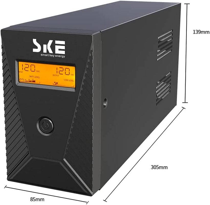 Uninterruptible Power Supply - 600VA/360W Ups Battery Backup and Surge Protector,Computer Uninterruptible Power Supply Units,Ske Ups Power Supply