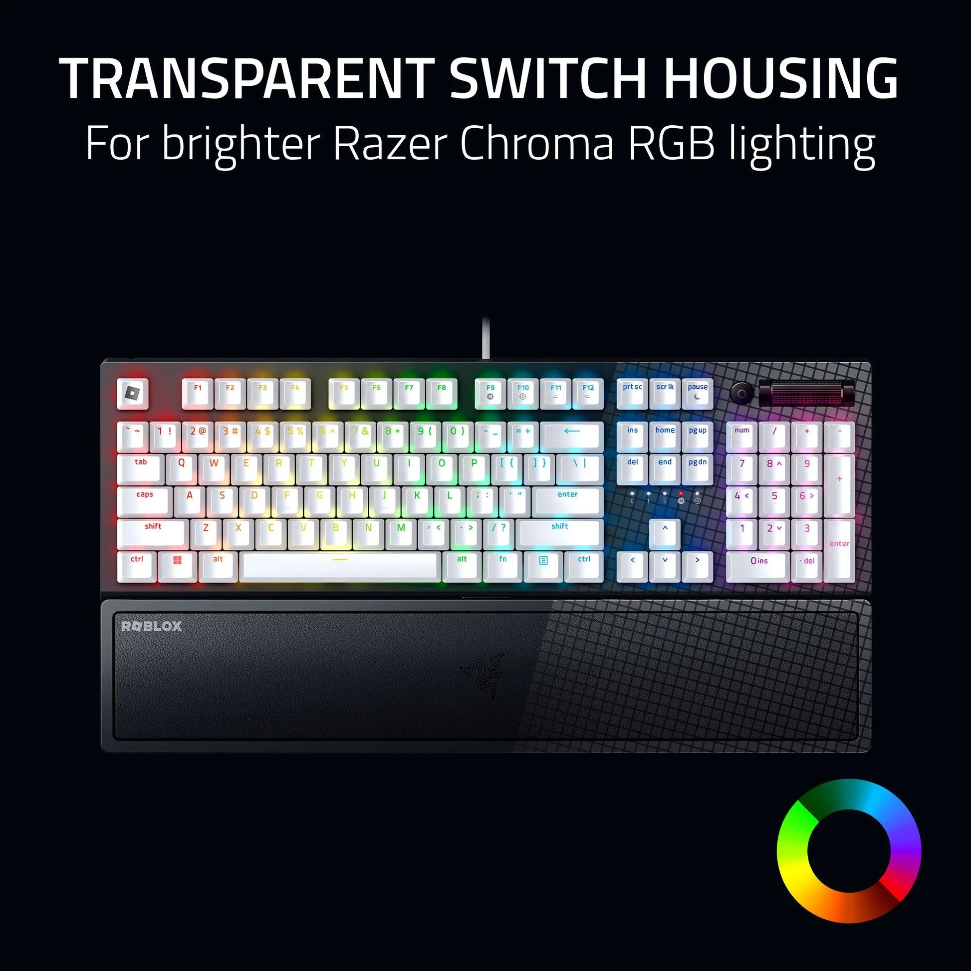 Level up your gaming with the Blackwidow V3 Wired Mechanical Keyboard! 🌟✨ Chroma RGB, comfy wrist rest, and perfect for Roblox! 🎮🖥️ #GamingGear #BlackwidowV3