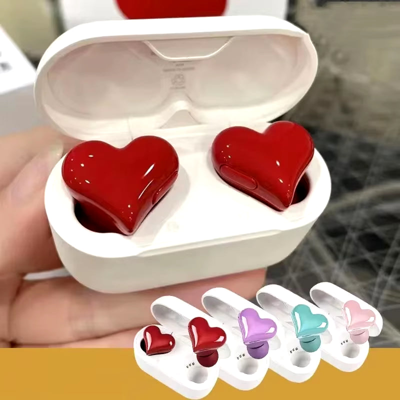 Fall in Love with Music: Heart-Shaped Bluetooth Earbuds Perfect for Women! 🎧❤️ #GiftIdeas #WirelessHeadphones