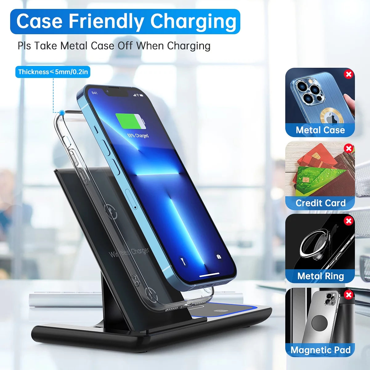 Charge your devices in style! 🚀✨ 18W Fast Wireless Charger for iPhone 16/15/14/13/12/11 & Apple Watch Series SE/10/9/8/7/6/5/4/3 + AirPods Pro/3/2! Perfect 3-in-1 charging station with QC3.0 Adapter included! 🔋💥 #WirelessCharging #TechEssentials