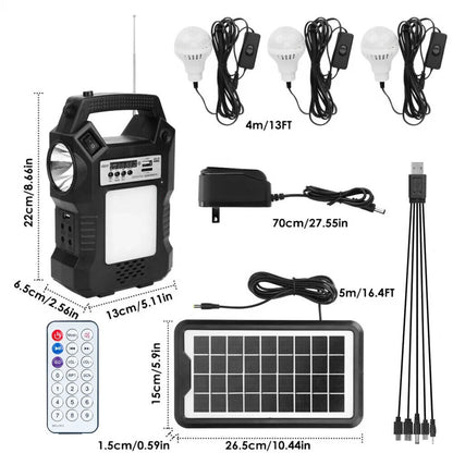 Camping Portable Solar Power Station Rechargeable Power Bank with Flashlight