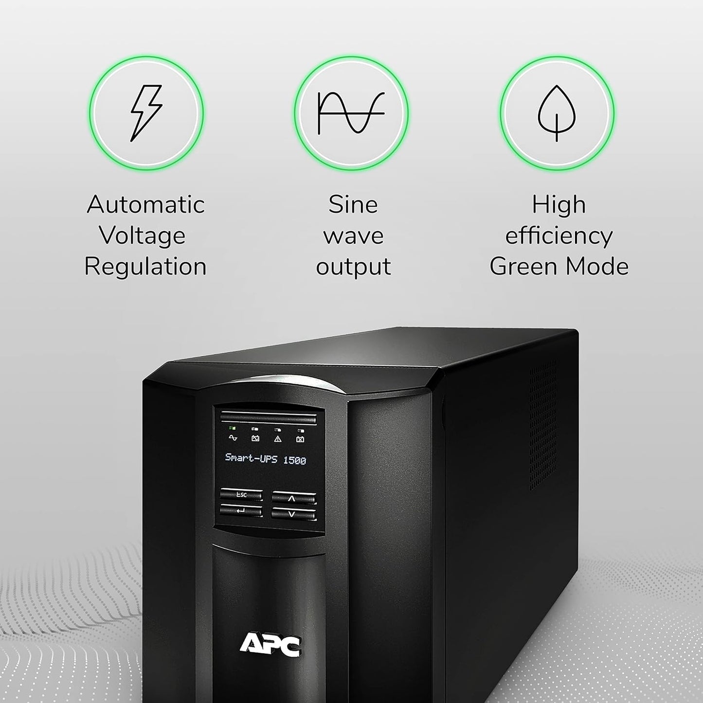 Line Interactive Uninterruptible Power Supply -1500VA Smart UPS with Smartconnect, SMT1500C Sinewave UPS Battery Backup, AVR, 120V, 